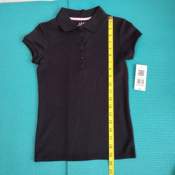IZOD Set Of Two Girl's School Uniform Navy Polo Shirt M (7/8) Reg - Picture 3 of 7